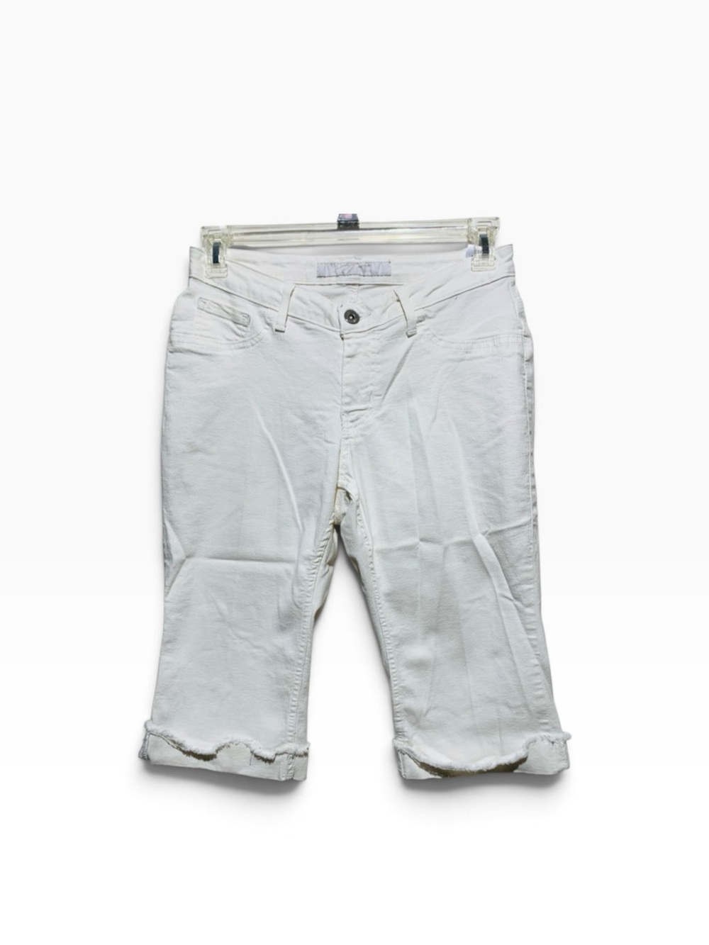 Women's White PZI Denim Capri Pants Sz 6